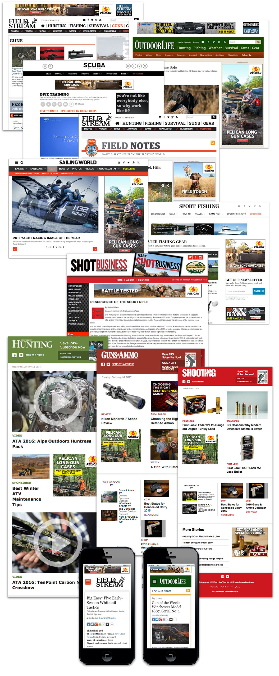 Pelican gun case advertising media page
